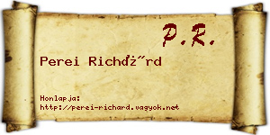 Perei Richárd névjegykártya
